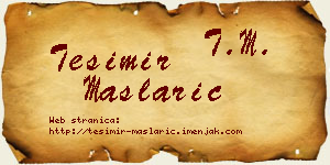 Tešimir Maslarić vizit kartica